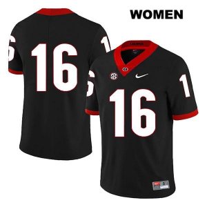 Women's Georgia Bulldogs NCAA #16 John Seter Nike Stitched Black Legend Authentic No Name College Football Jersey ZAL1554RG